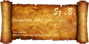 Szentes Béla névjegykártya
