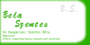 bela szentes business card